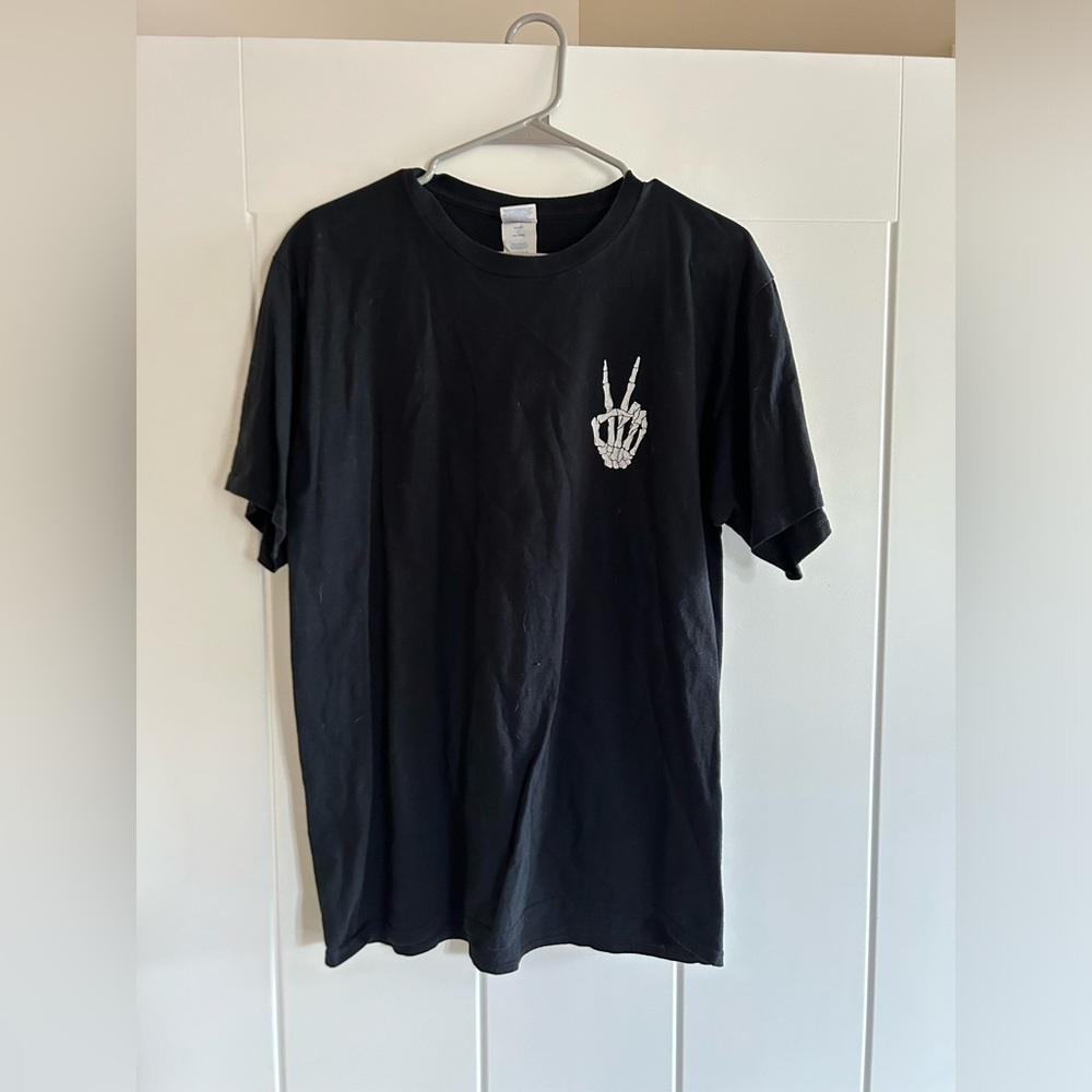 Port & Company Peace Sign Skeleton T Shirt Size L